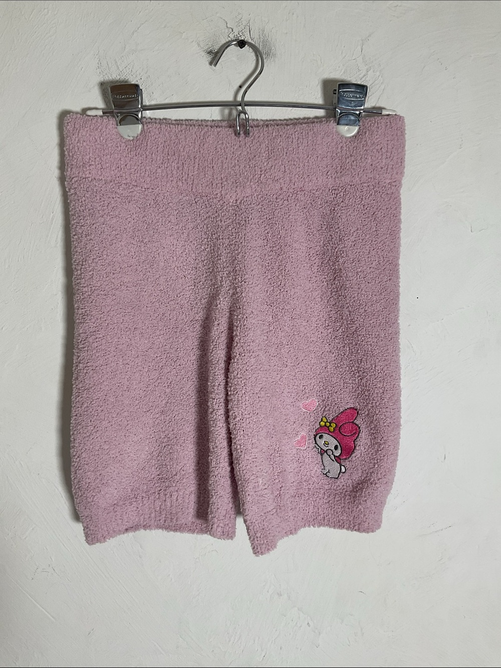 Sanrio My Melody Pink Fuzzy Knit High Waist Lounge Shorts Size M